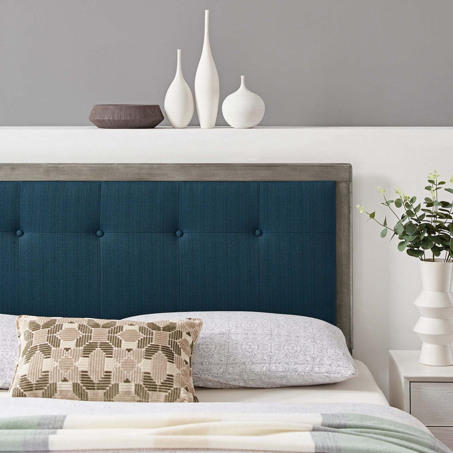 Draper Tufted Fabric and Wood Queen Headboard by Modway