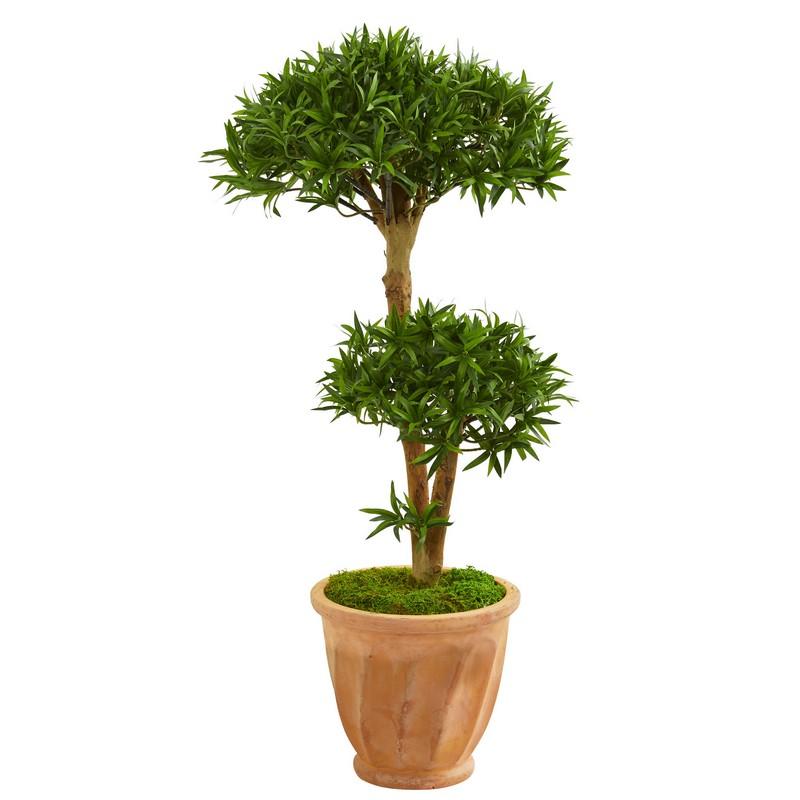 41" Bonsai Styled Podocarpus Artificial Tree in Terra Cotta Planter