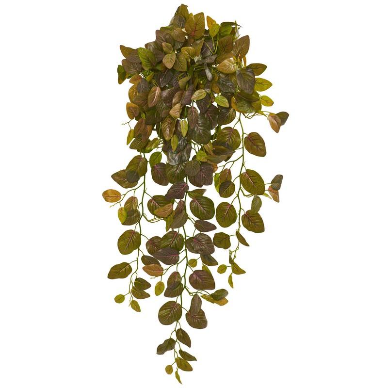 36" Fittonia Hanging Bush Artificial Plant (Set of 2) (Real Touch)