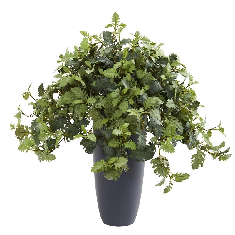 31" Dusty Miller Artificial Plant in Gray Planter