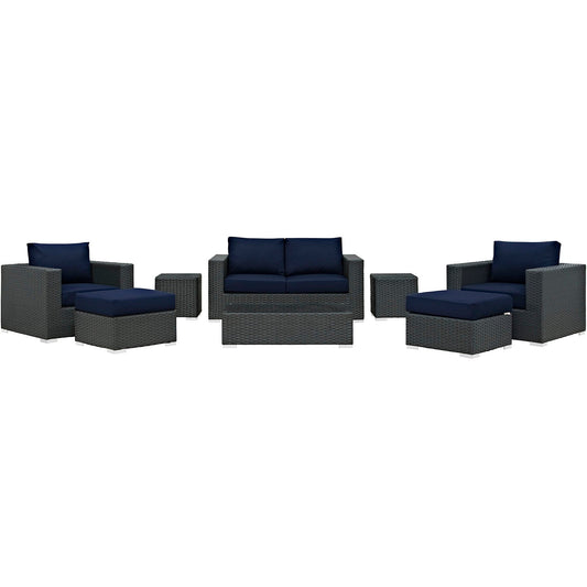 Sojourn 8 Piece Outdoor Patio Sunbrella¨ Sectional Set by Modway