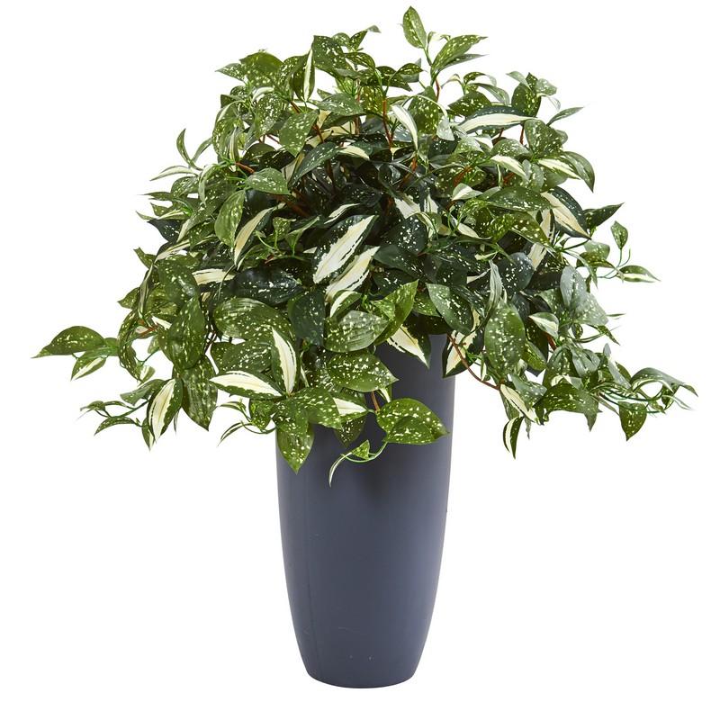 28" Florida Beauty Artificial Plant in Gray Planter