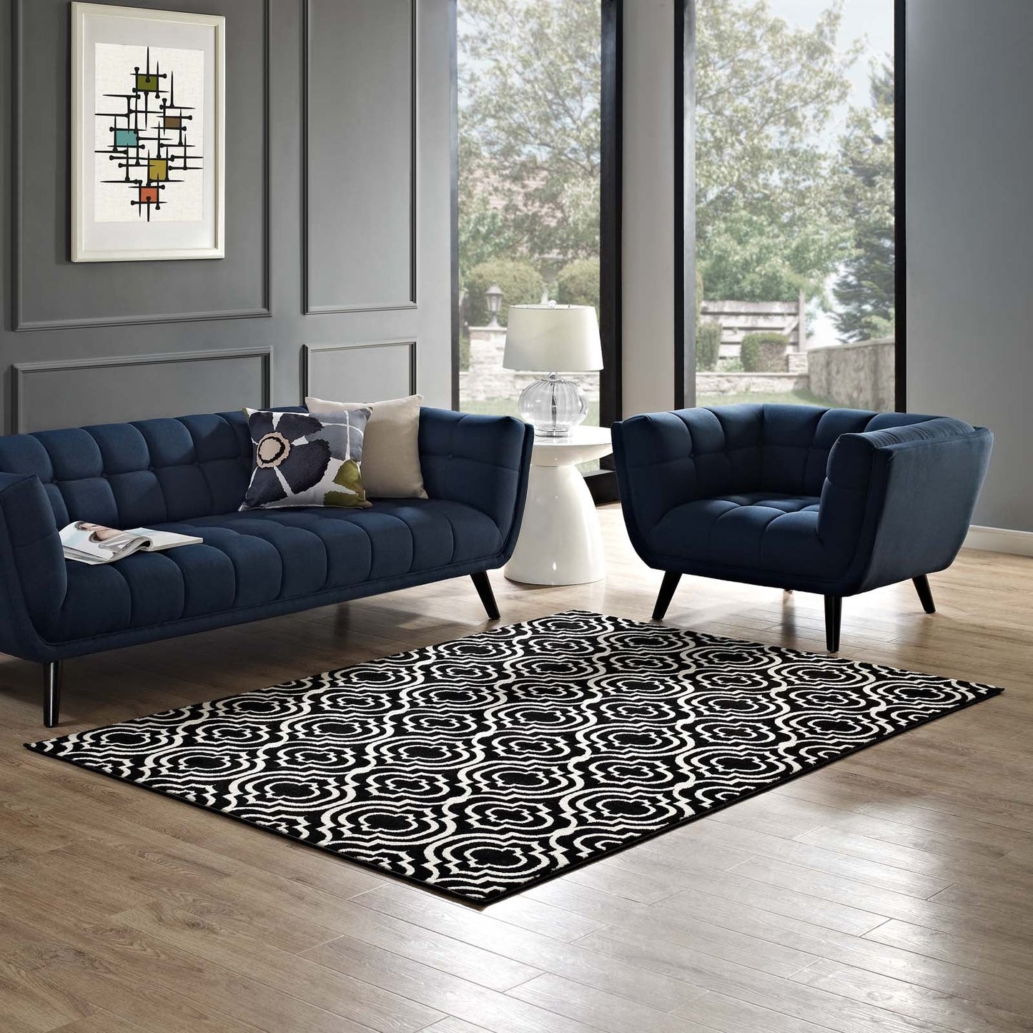 Frame Transitional Moroccan Trellis 8x10 Area Rug by Modway