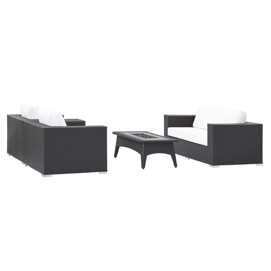 Convene 4 Piece Set Outdoor Patio with Fire Pit by Modway