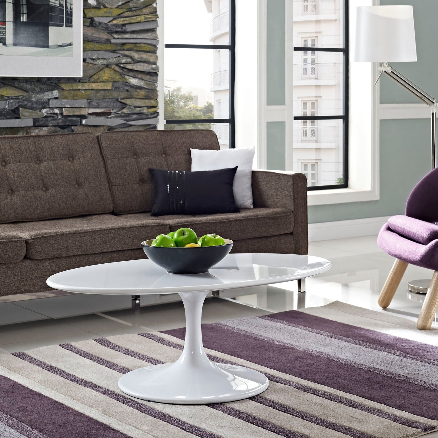 Lippa 42" Oval Wood Coffee Table by Modway