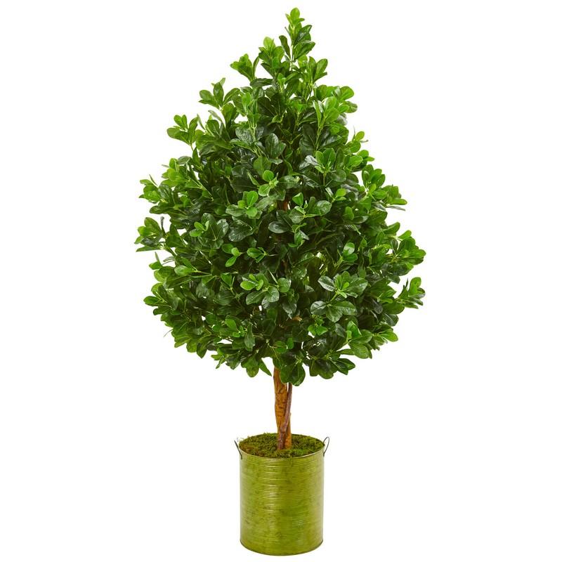 56" Evergreen Artificial Tree in Metal Planter