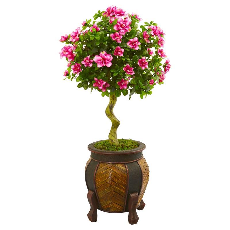 42" Azalea Artificial Topiary Tree in Decorative Planter