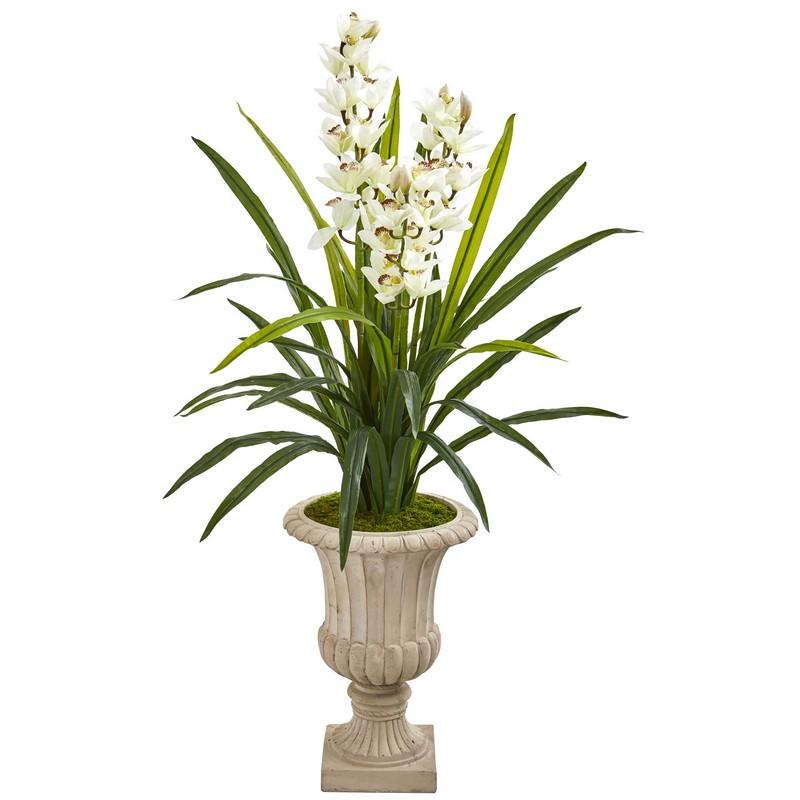 56" Cymbidium Orchid Artificial Plant in Urn