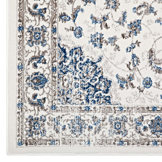 Lilja Distressed Vintage Medallion 5x8 Area Rug by Modway