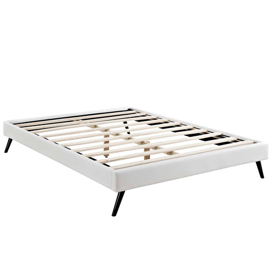 Loryn Vinyl Queen Bed Frame with Round Splayed Legs by Modway