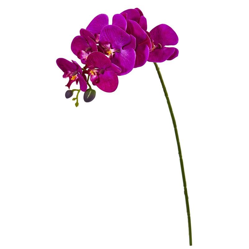 28" Orchid Phalaenopsis Artificial Flower Stem (Set of 6)
