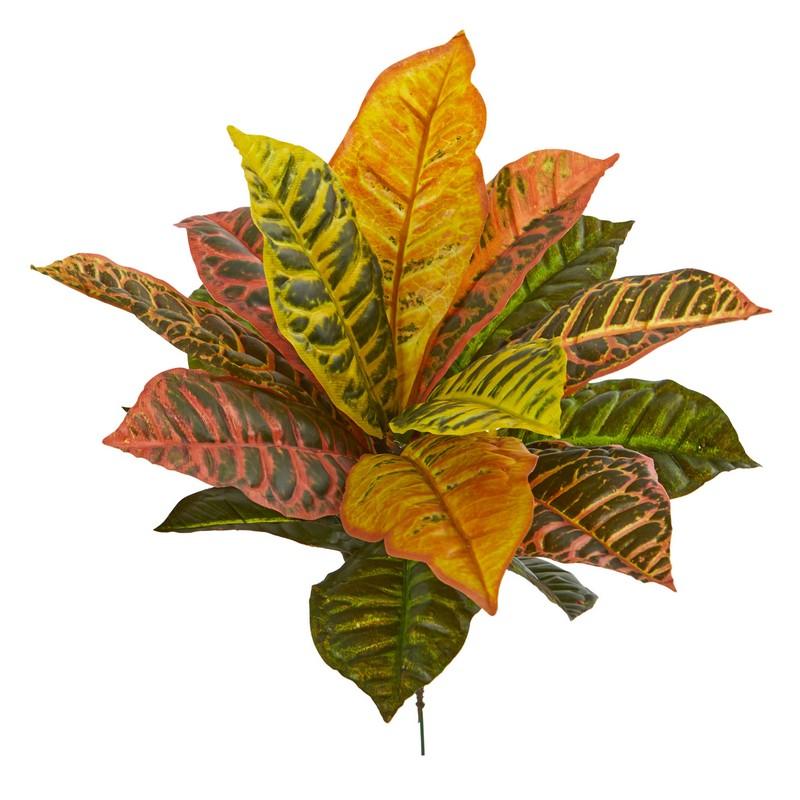 17" Garden Croton Artificial Plant (Real Touch) (Set of 6)