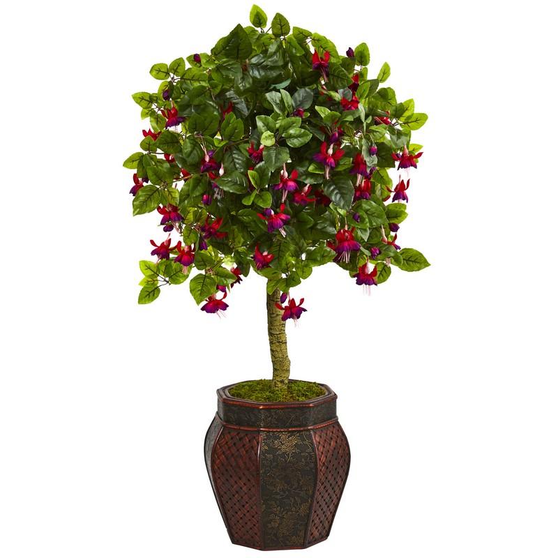 44" Fuschia Artificial Tree in Decorative Planter