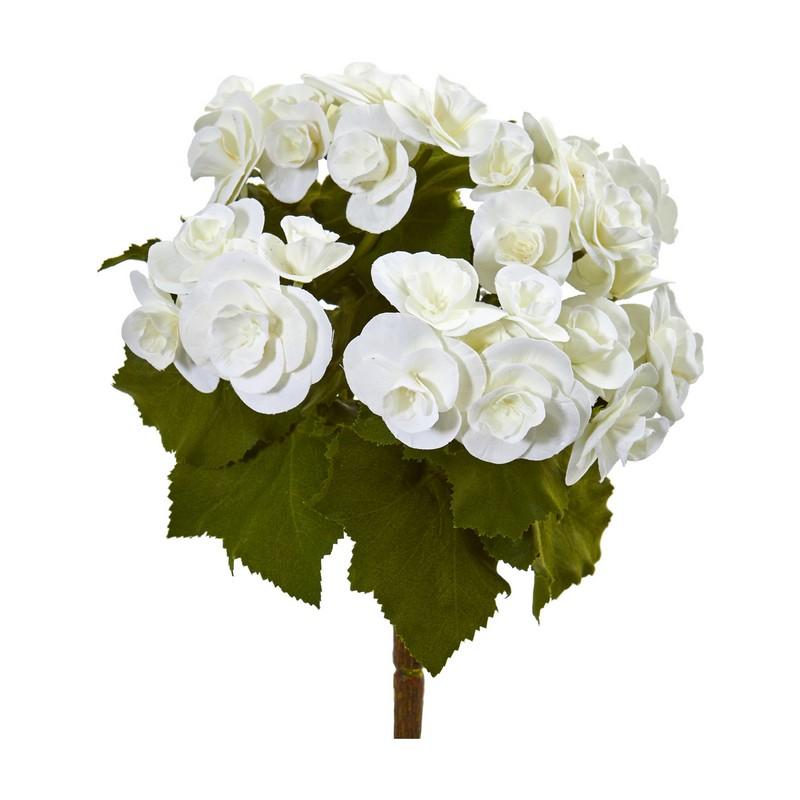 11" Begonia Bush Artificial Flower (Set of 4)