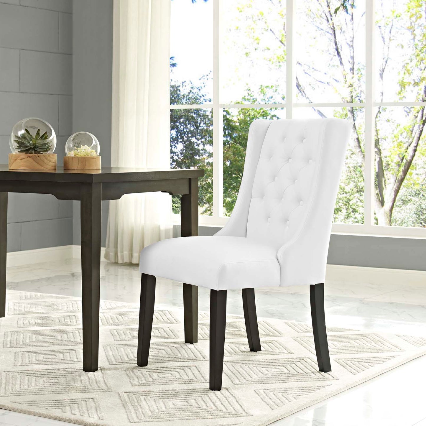 Baronet Button Tufted Vegan Leather Dining Chair by Modway