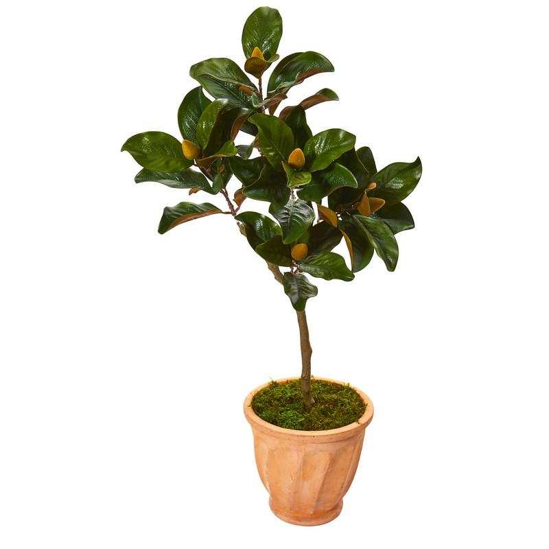 45" Magnolia Leaf Artificial Tree in Terra-cotta Planter