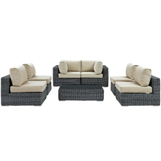 Summon 7 Piece Outdoor Patio Sunbrella¨ Sectional Set by Modway