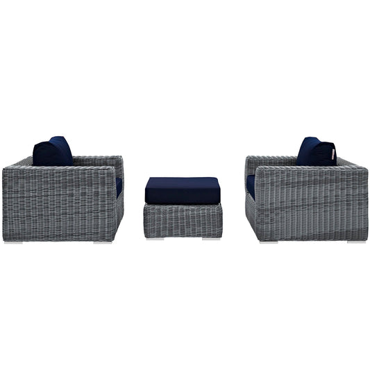 Summon 3 Piece Outdoor Patio Sunbrella¨ Sectional Set by Modway