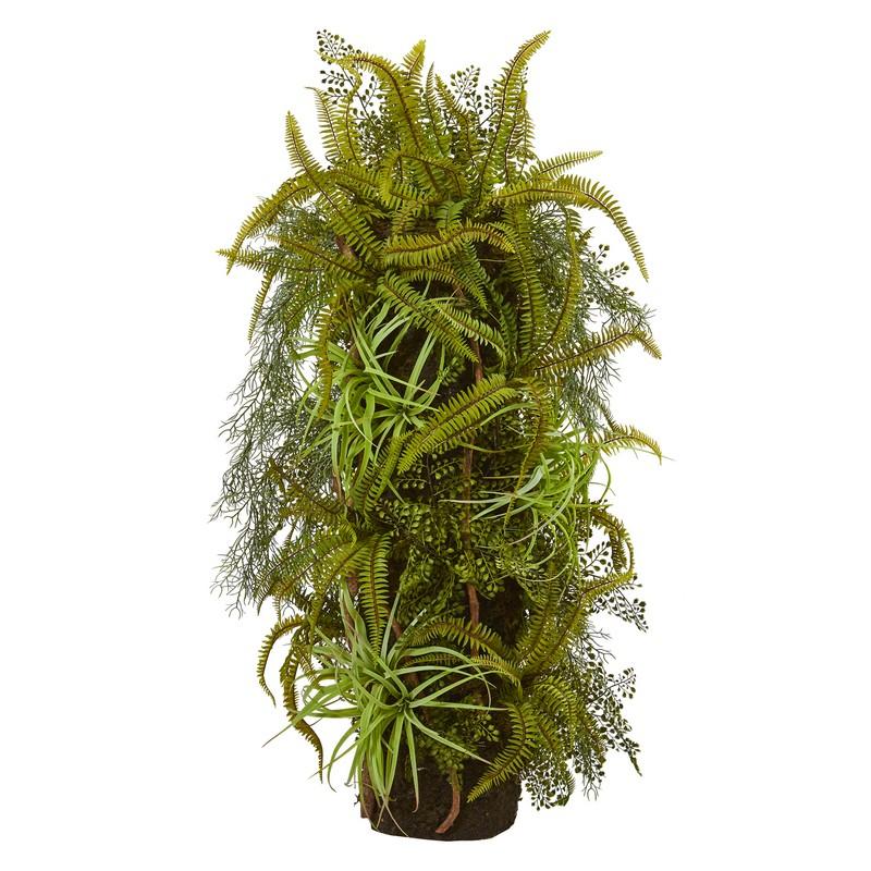 40" Mixed Forest Foliage Artificial Plant on Trunk