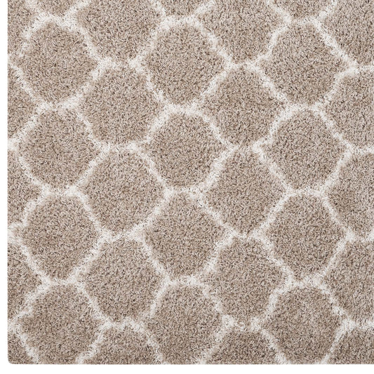 Solvea Moroccan Trellis 5x8 Shag Area Rug by Modway