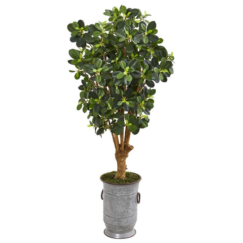 46" Panda Artificial Ficus Tree in Metal Urn