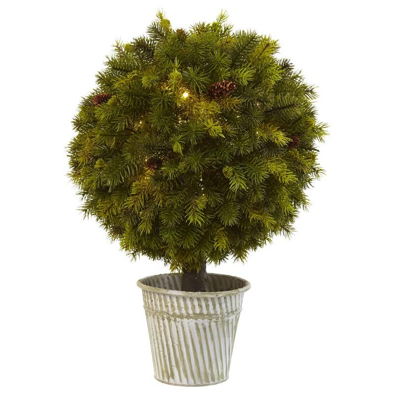 23" Pine Ball in Iron Top