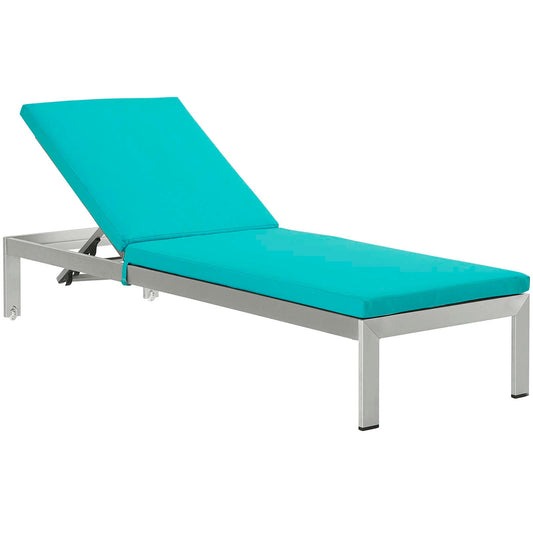 Shore Outdoor Patio Aluminum Chaise with Cushions Set of 6 by Modway