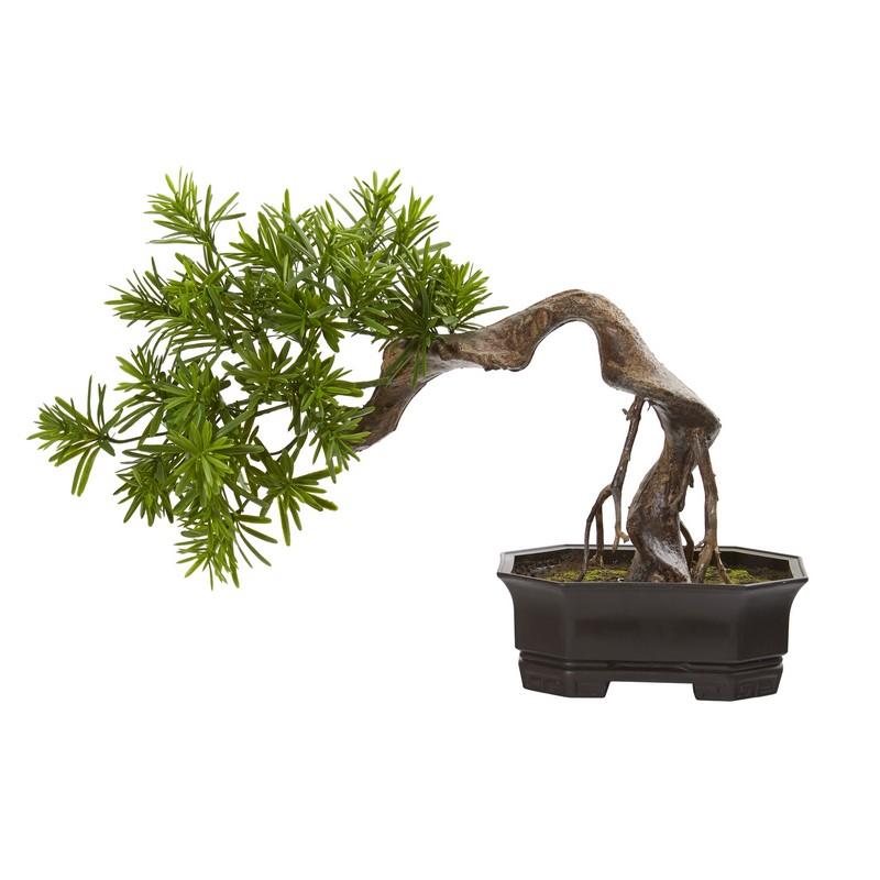 20" Bonsai Styled Podocarpus Artificial Plant