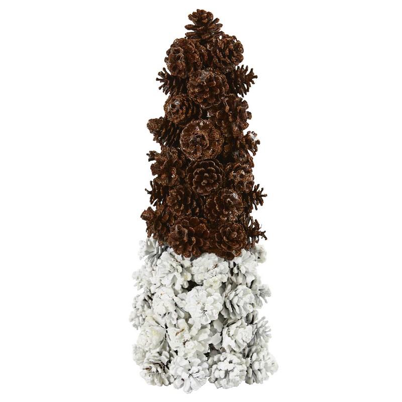 18" Snowed Pine Cone Tree