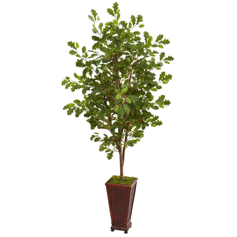 74" Oak Artificial Tree in Decorative Planter