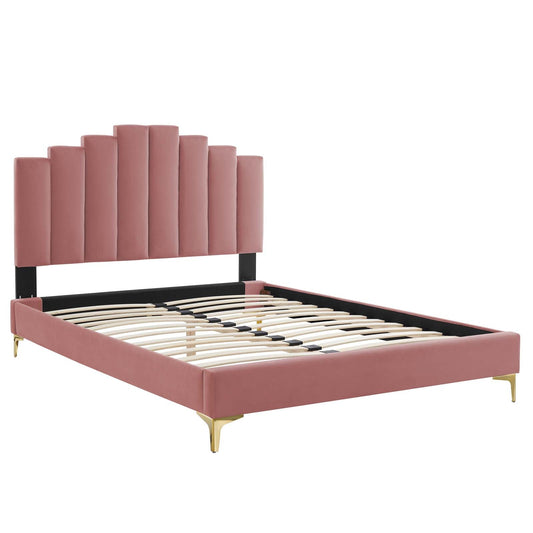 Elise Performance Velvet King Platform Bed by Modway