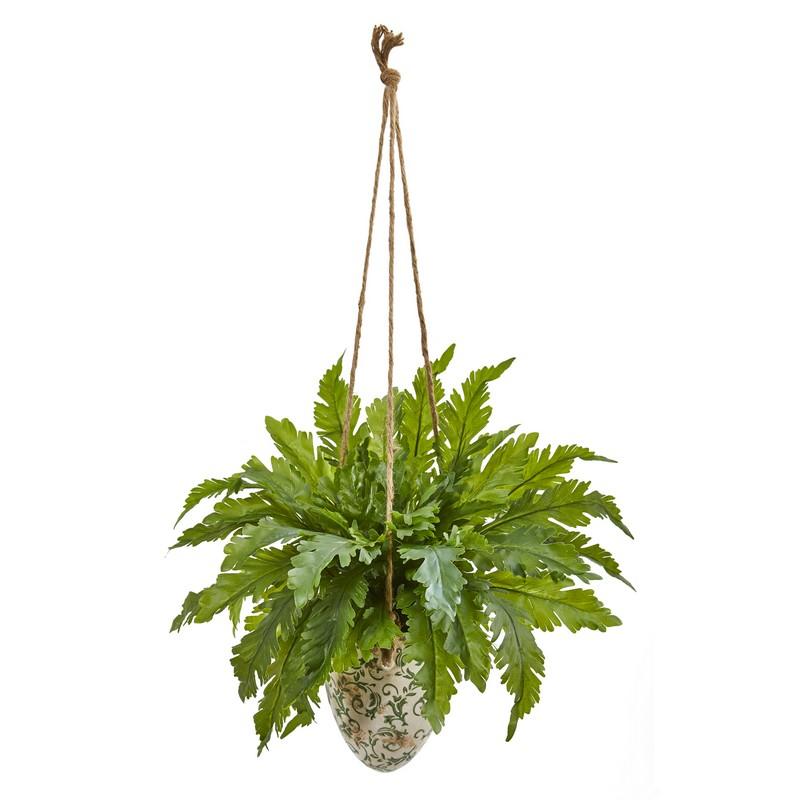 29" Fern Artificial Plant in Hanging Vase