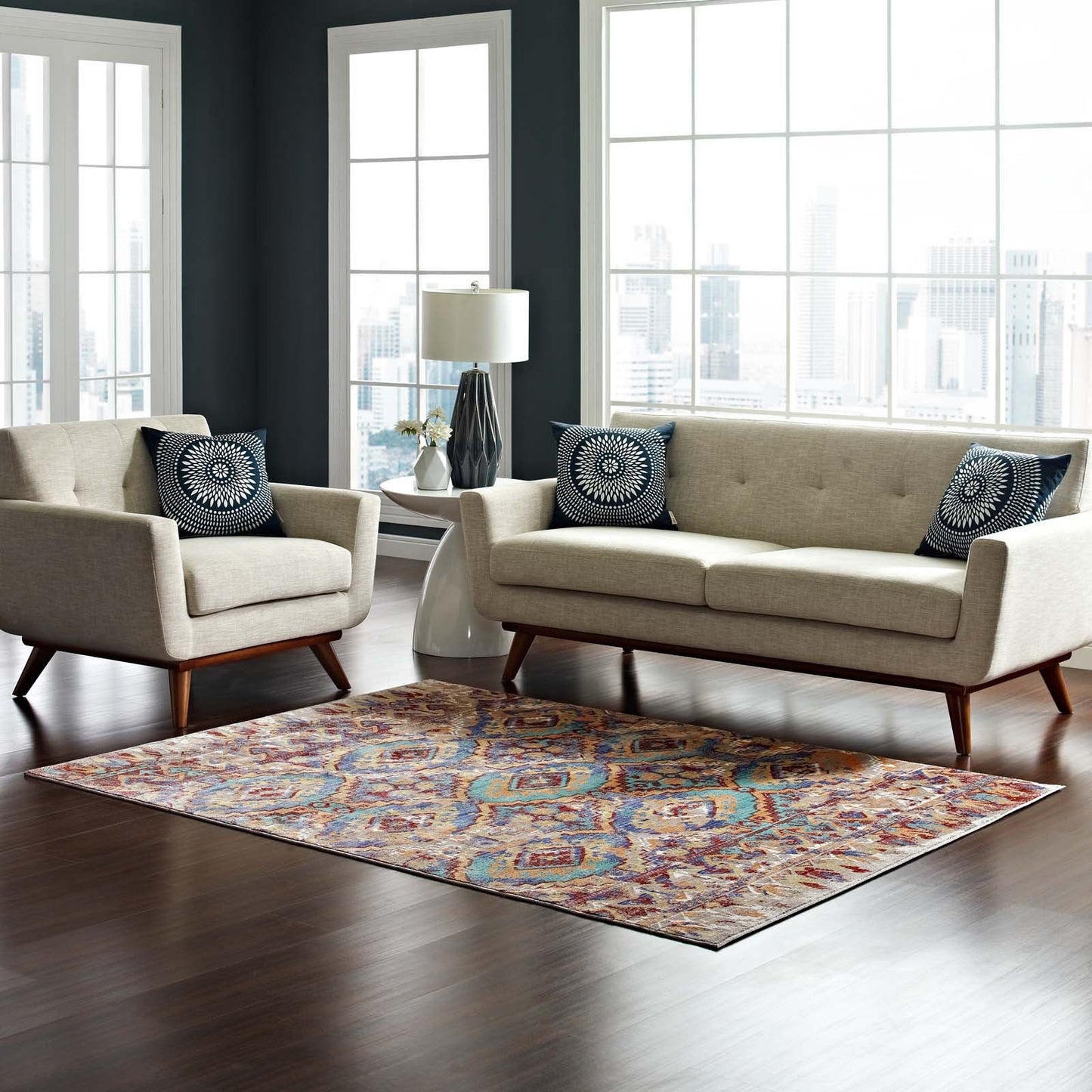 Centehua Distressed Southwestern Aztec 4x6 Area Rug by Modway