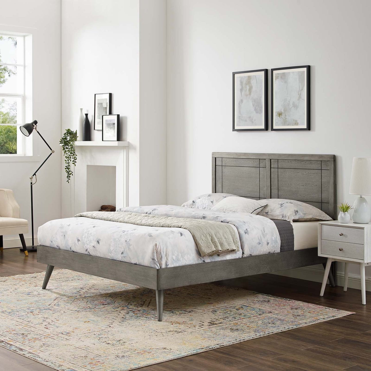Marlee Wood Twin Platform Bed With Splayed Legs by Modway