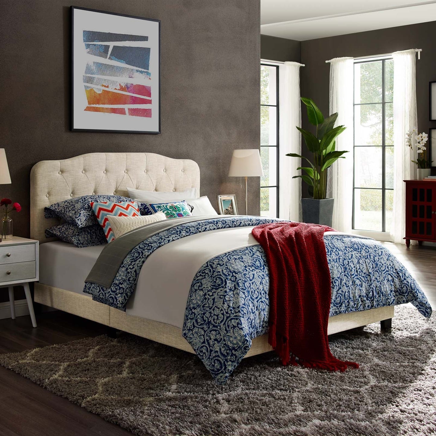 Amelia Upholstered Fabric King Bed by Modway