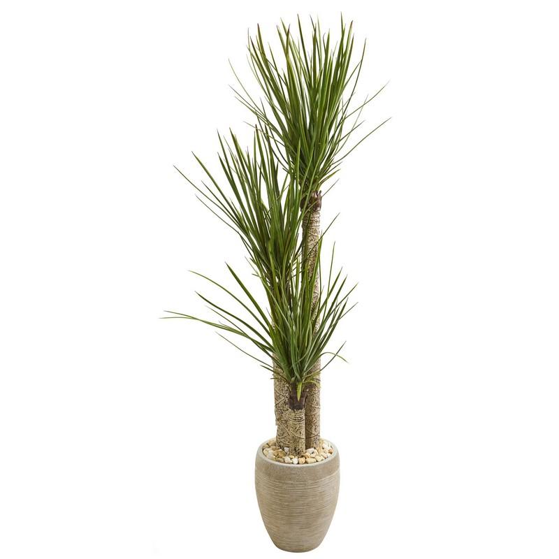 64" Yucca Artificial Tree in Sand Colored Planter
