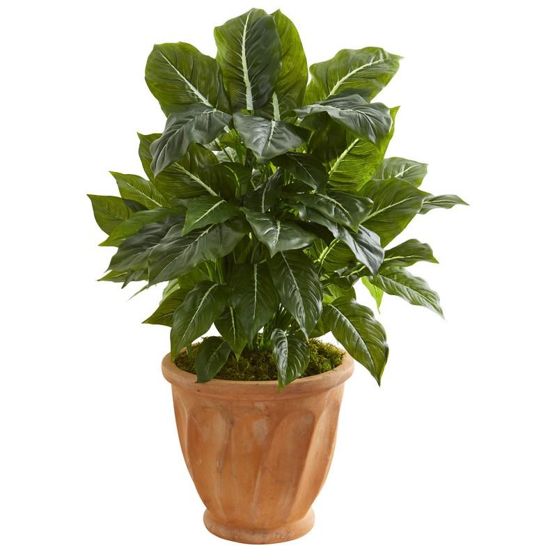 30" Evergreen Artificial Plant in Terracotta Planter (Real Touch)
