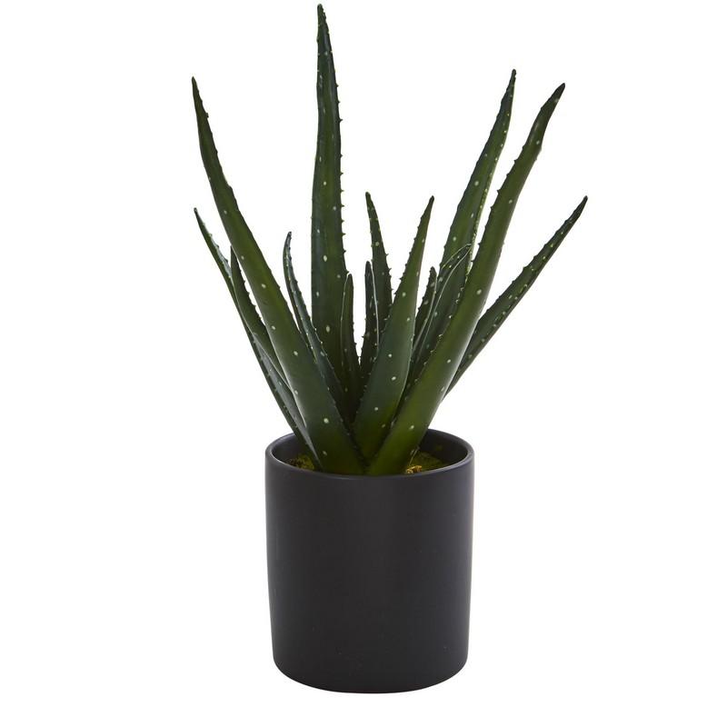 19" Aloe Artificial Plant with Planter