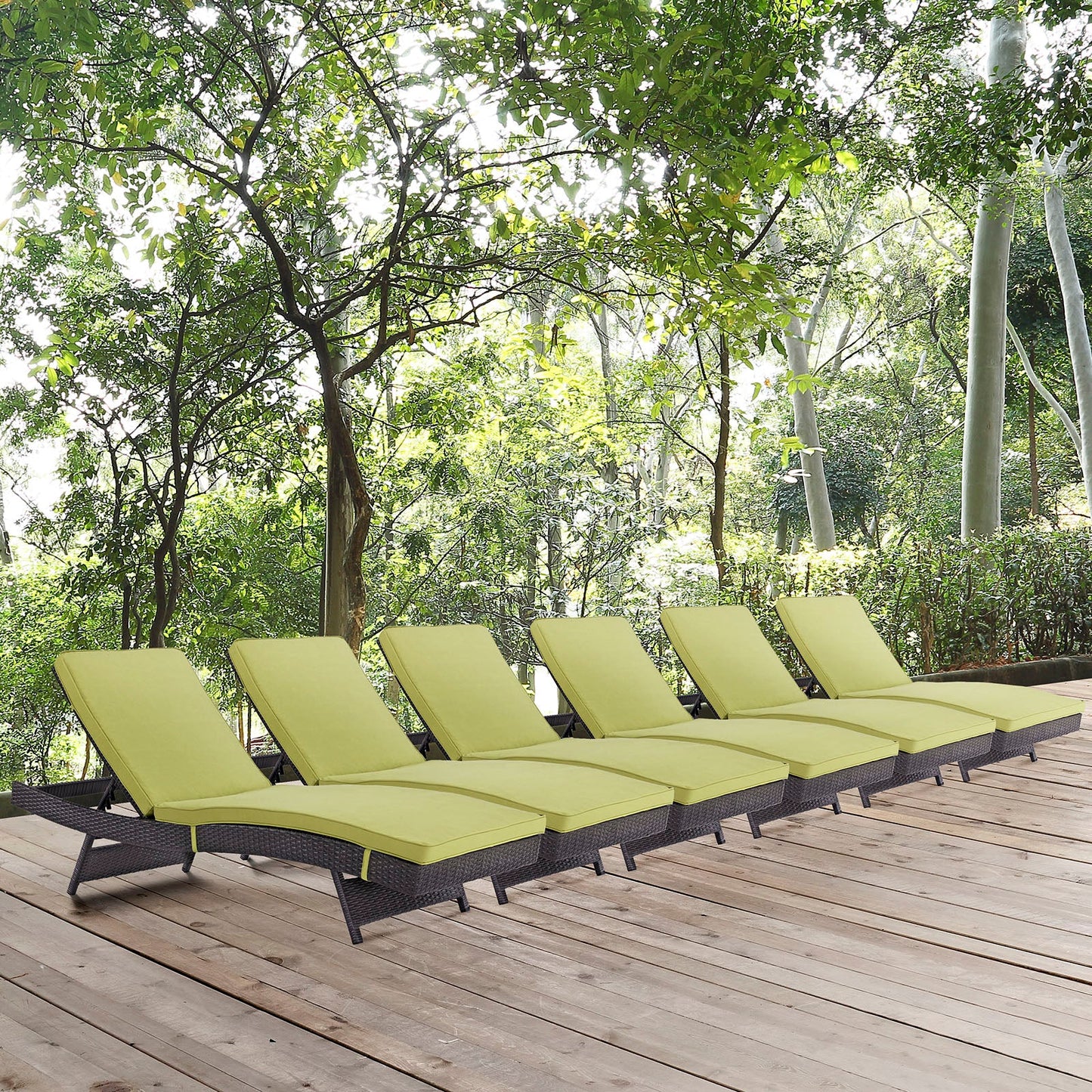 Convene Outdoor Patio Chaise Set of 6 by Modway
