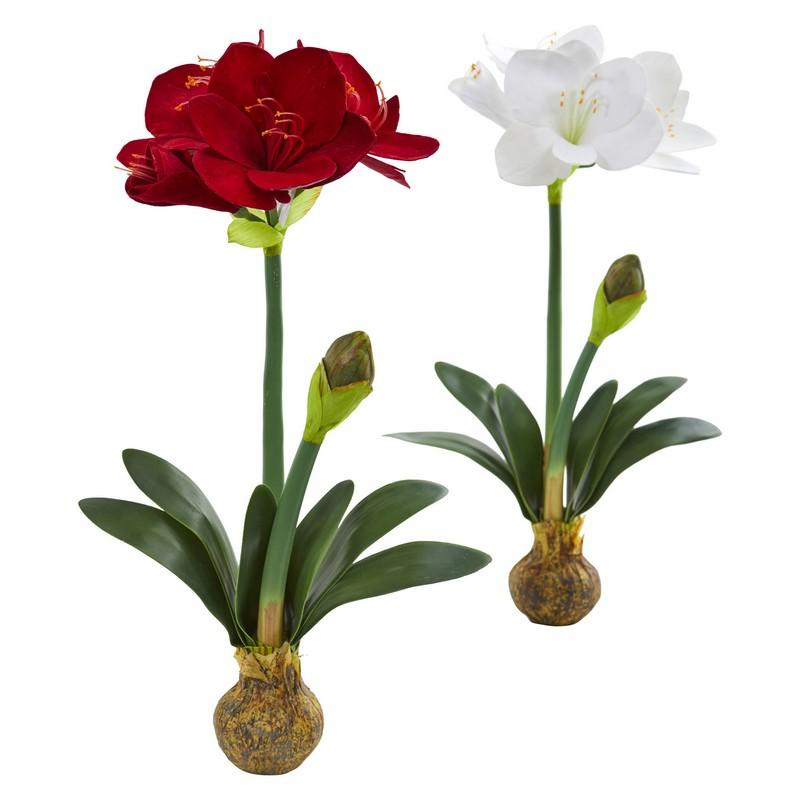25" Amaryllis Artificial Flower (Set of 2)