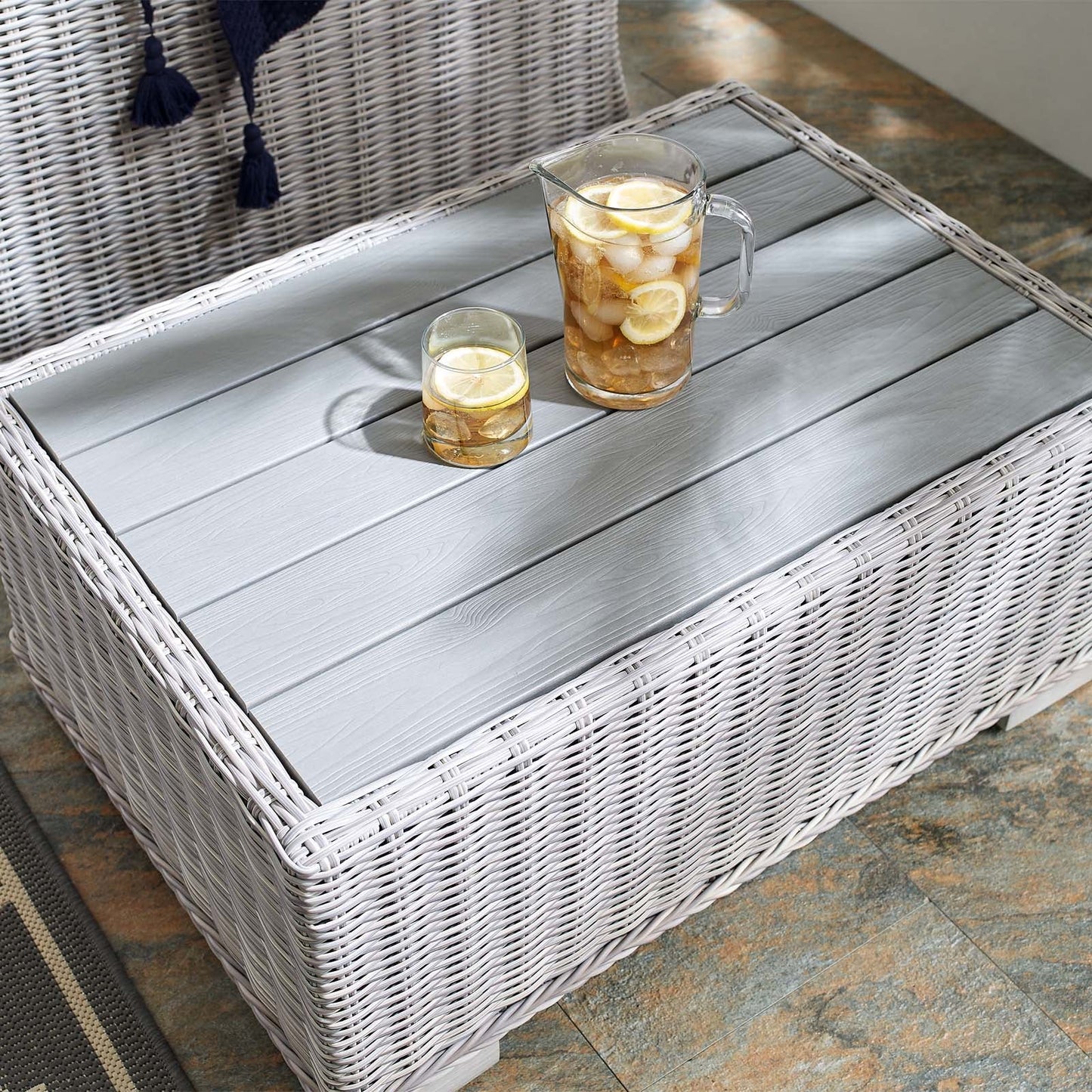 Conway 32" Outdoor Patio Wicker Rattan Coffee Table by Modway