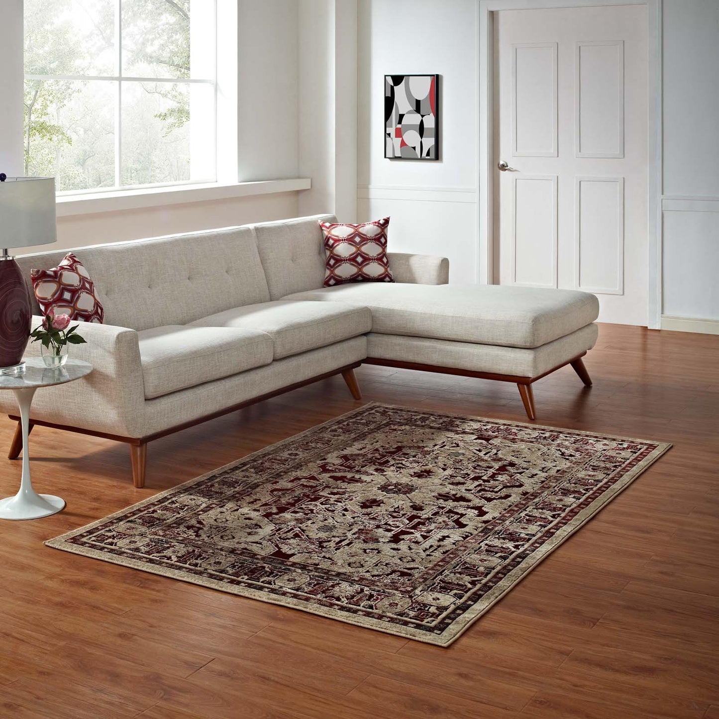 Grania Ornate Vintage Floral Turkish 5x8 Area Rug by Modway