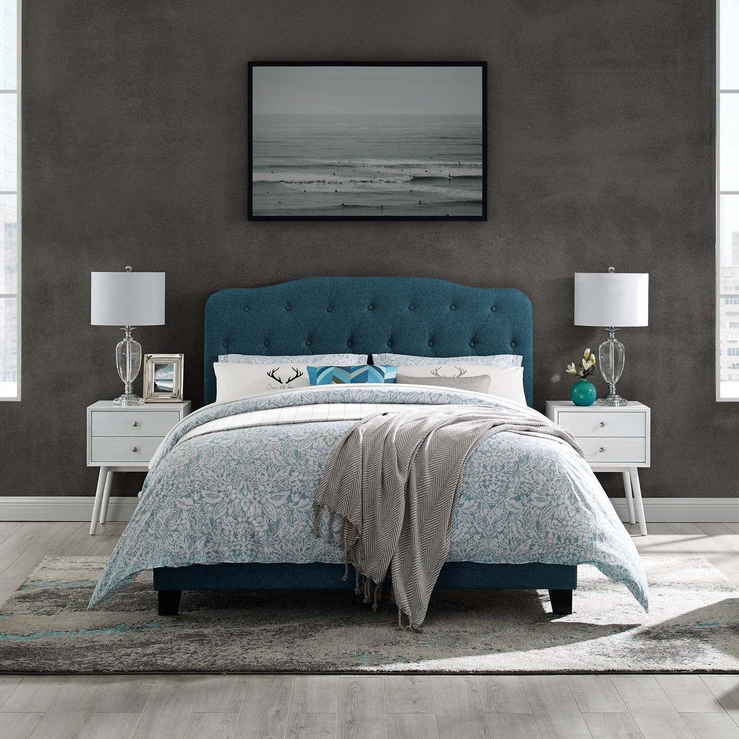Amelia Upholstered Fabric Queen Bed by Modway