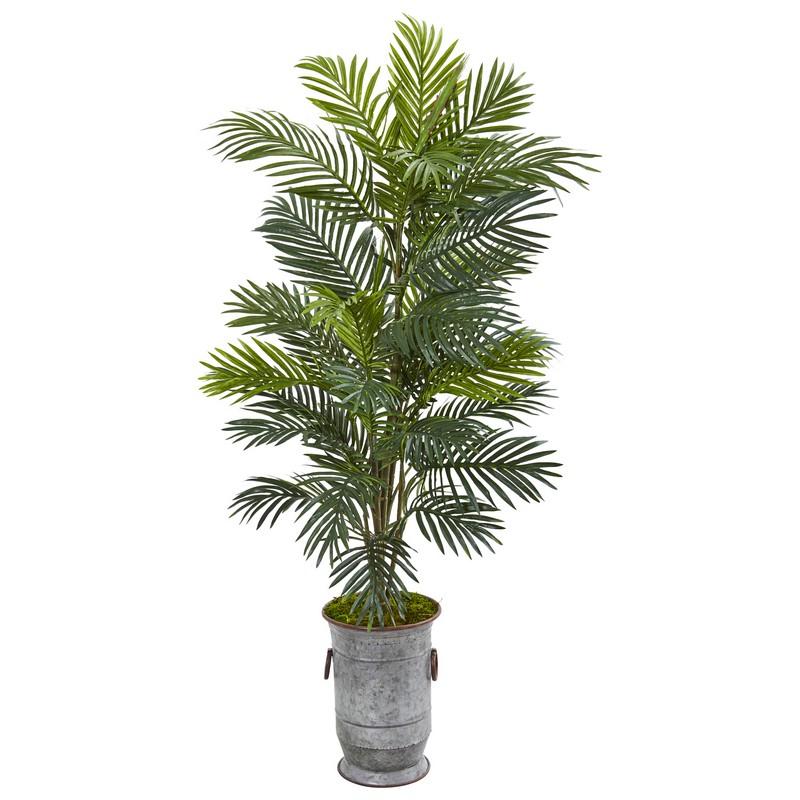 56" Areca Palm Artificial Plant in Metal Urn