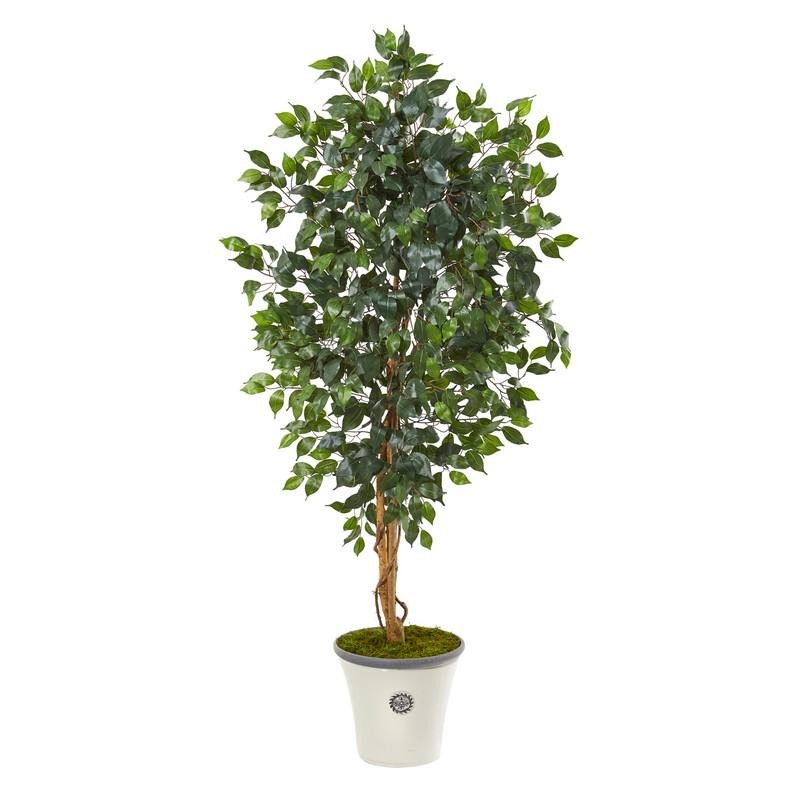 65" Ficus Artificial Tree in Decorative Planter