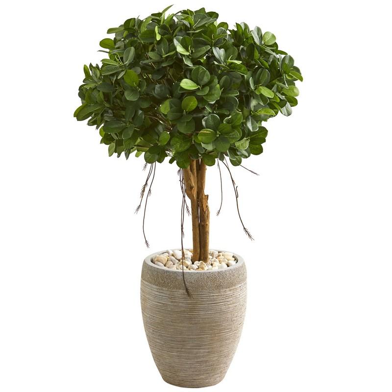 39" Ficus Artificial Tree in Sand Colored Planter