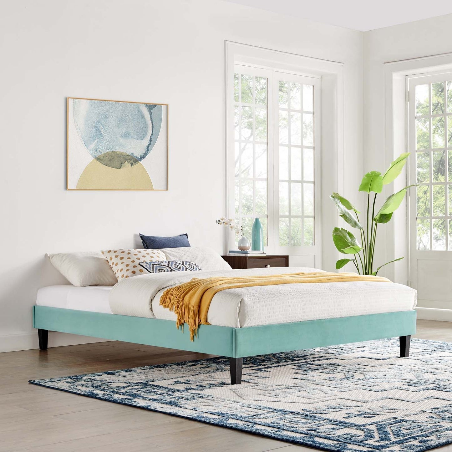 Reign Performance Velvet Full Platform Bed Frame by Modway