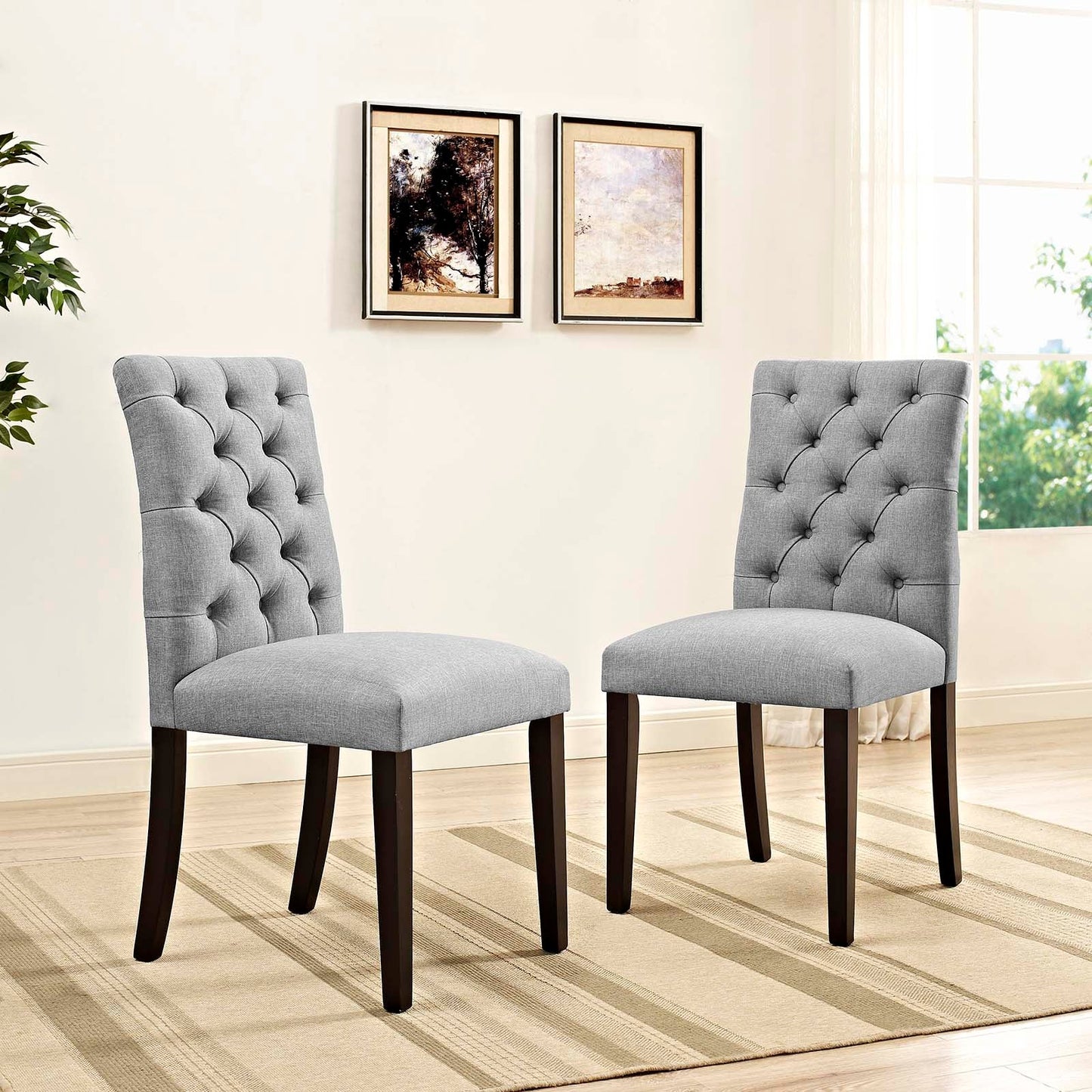 Duchess Fabric Dining Chair Set of 2 by Modway