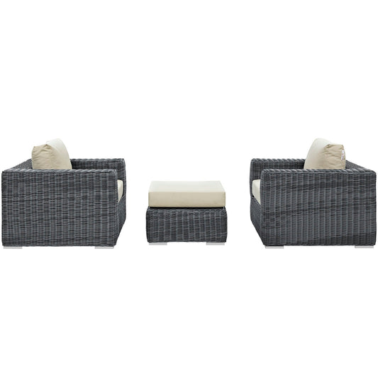 Summon 3 Piece Outdoor Patio Sunbrella¨ Sectional Set by Modway