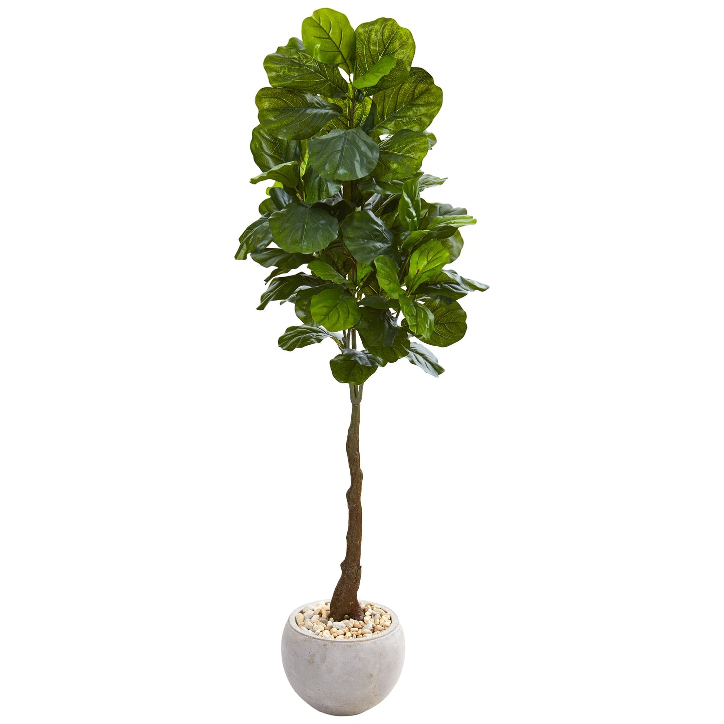 65" Fiddle Leaf Artificial Tree in Sand Colored Planter (Real Touch)